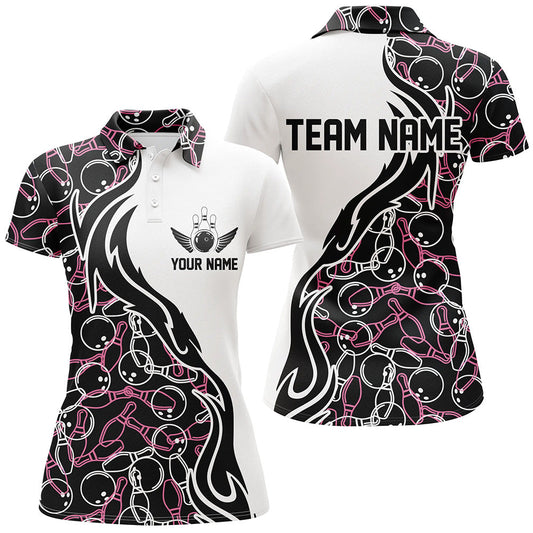 BlueJoses Bowling Pattern Classic Personalized All Over Printed Shirt For Women