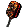 BlueJose Red Flame Skull Customized Name Pickleball Paddle