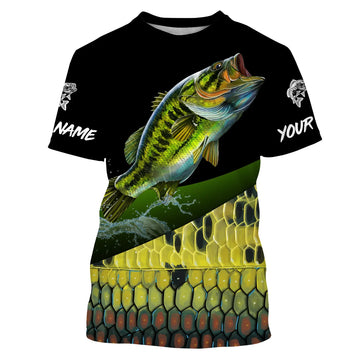 BlueJose Personalized Bass Fishing Scales Fishing Shirt