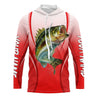 Bluejose Largemouth Bass Fishing Red Camo Bass Jersey Customize Name Bass Fishing Tournament Long Sleeve