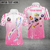 BlueJose Billiards Breast Cancer Awareness Colorful Ribbon Customized Name 3D Shirts