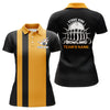 BlueJose Vintage Yellow & Black Bowling Strike King Premium Customized Name 3D Shirt For Women