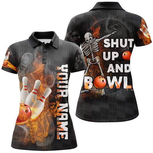 BlueJoses Shut Up And Bowl Funny Bowling Personalized All Over Printed Shirt For Women