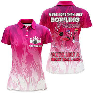 BlueJoses Pink Flamingo Bowling Personalized All Over Printed Shirt For Women