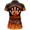 BlueJoses Flames Bowling Strike Personalized All Over Printed Shirt For Women Personalized Shirts For Bowling Players