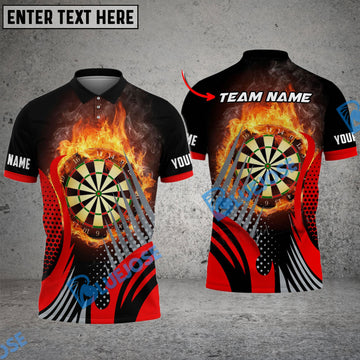 BlueJose Darts Fire Spike Wing Personalized Name, Team Name 3D Shirt (4 Colors)