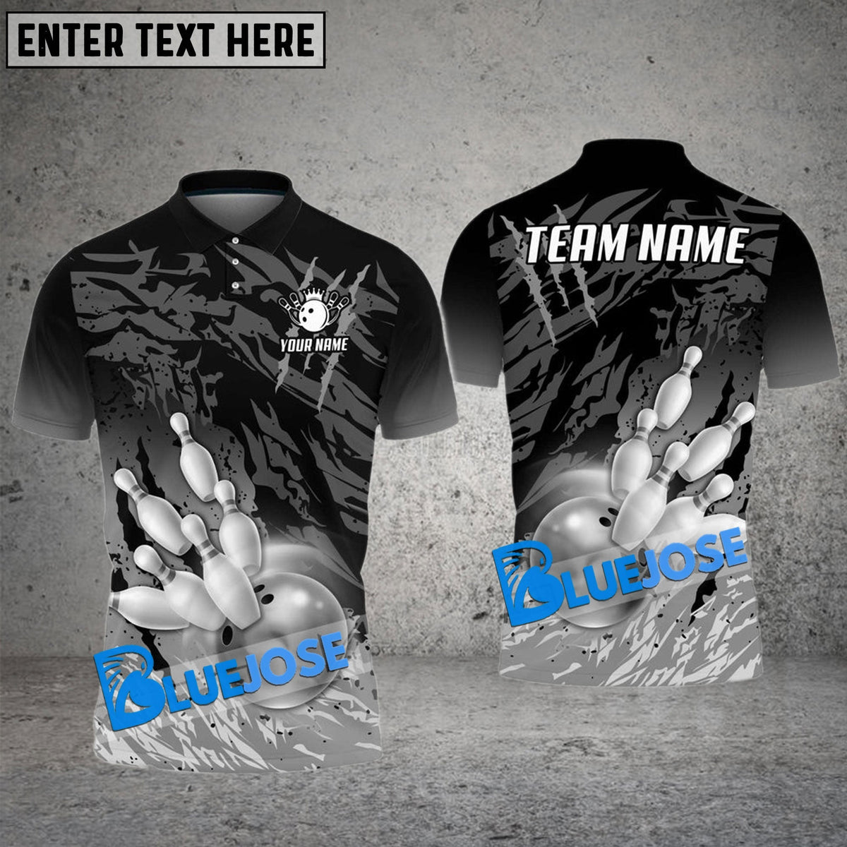 BlueJose Bowling And Pins Scratch Customized Name 3D Shirt (8 Colors)