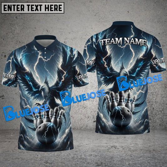 BlueJoses Bowling And Pins Thunderbird Customized Name, Team Name 3D Shirt