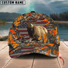 BlueJose Elk Hunting American Flag Camo Crack Personalized Cap ( 2 Colors )