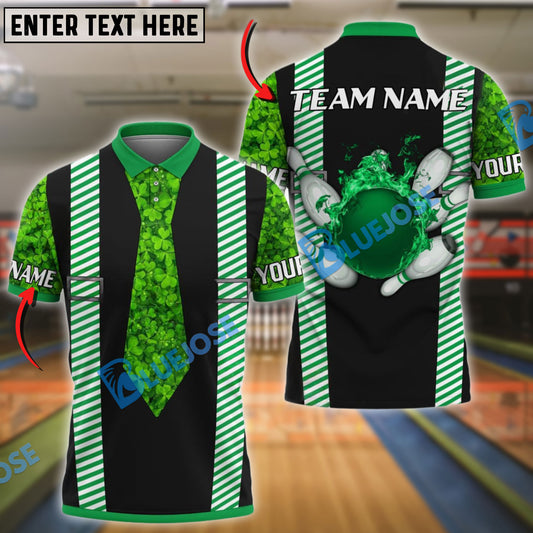 BlueJose Bowling And Pins Irish Saint Hat Trick'S Customized Name, Team Name 3D Shirt