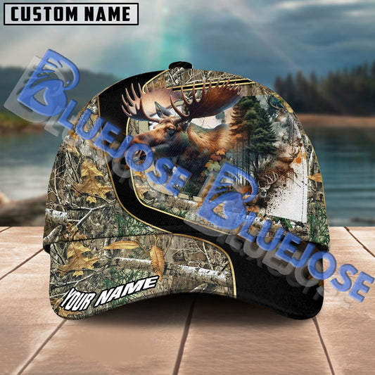 BlueJose Moose Hunting Jungle Camo Personalized Cap ( 4 Colors )