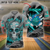 BlueJose Bowling And Pins Sugar Skull Customized Name 3D Shirt (4 Colors)