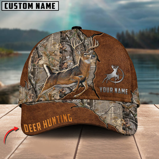 BlueJose Hunting Deer Leather Pattern Multicolor Personalized Cap