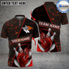 BlueJose Bowling And Pins Flame Magma Pattern Customized Name 3D Shirt (4 Colors)