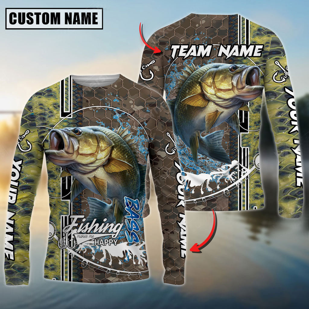 BlueJose Bass Fishing Skin Sport Jersey Custom Name &amp; Team Name Shirts