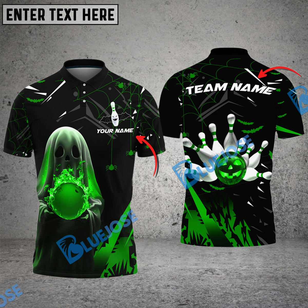 BlueJose Bowling And Pins Ghost Customized Name 3D Shirt ( 6 Colors)