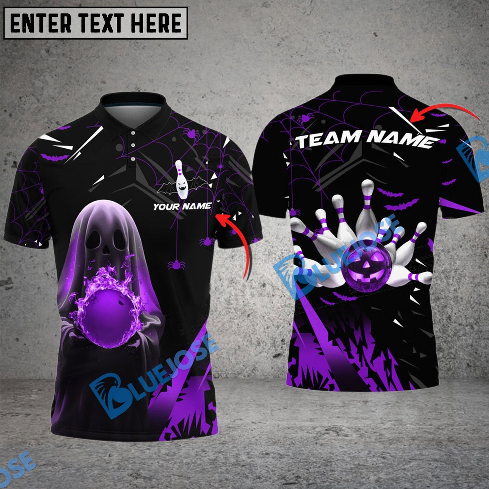 BlueJose Bowling And Pins Ghost Customized Name 3D Shirt ( 6 Colors)