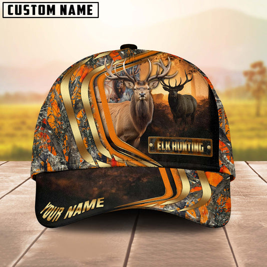 BlueJose Elk Hunting Forest Premium Personalized Cap ( 2 Colors )