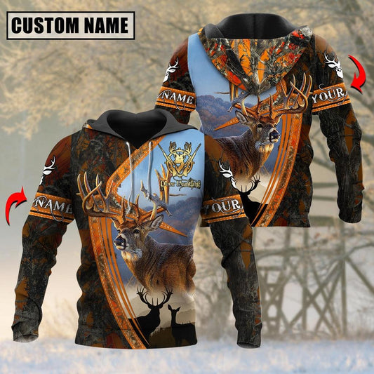 BlueJose Personalized Name  Majestic Deer Hunting Camo Pattern 3D Shirts ( 3 Colors )