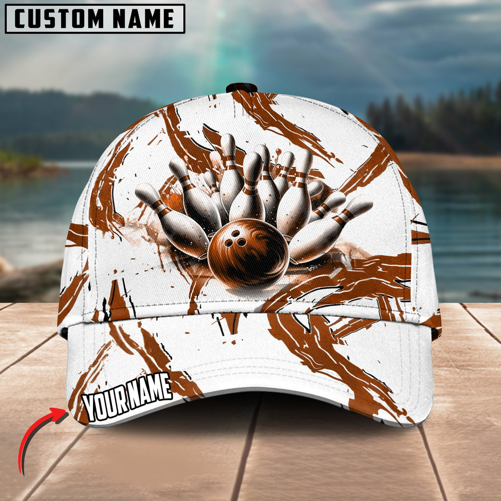 BlueJoses Bowling Ball & Pins Sport Multicolor Personalized Name Cap