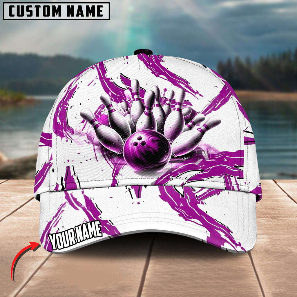 BlueJoses Bowling Ball & Pins Sport Multicolor Personalized Name Cap