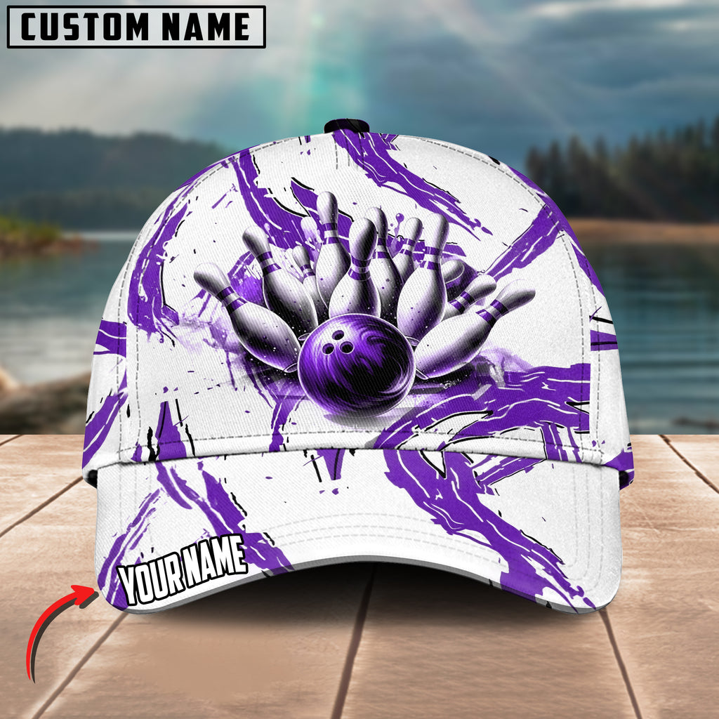 BlueJoses Bowling Ball & Pins Sport Multicolor Personalized Name Cap