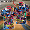 BlueJose Bowling Funny Skull Colorful Graffiti Personalized Name, Team Name 3D Shirt (4 Colors)