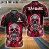 BlueJose Bowling And Pins Flaming Skull Personalized Name, Team Name 3D Shirt (4 Colors)