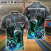 BlueJose Bowling And Pins Thunder Lightning Flame Eagle Customized Name, Team Name 3D Shirt (4 Colors)