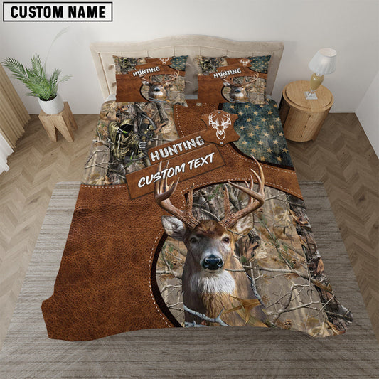 Bluejose Custom Text Deer Hunting Bedding Set 3D All Over Printed