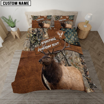 Bluejose Custom Text Elk Hunting Bedding Set 3D All Over Printed