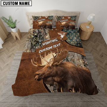 Bluejose Custom Text Moose Hunting Bedding Set 3D All Over Printed