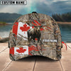 BlueJose Hunting Moose Camo Flag Pattern Multicolor Personalized Cap ( USA and CANADA Flag )