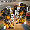 BlueJoses Bowling And Pins Dragon Flame Pattern Customized Name 3D Shirt ( 6 Colors)