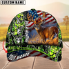 BlueJose Hagre Zumjyre Deer Hunting American Flag Multicolor Personalized Name 3D Cap