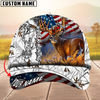 BlueJose Hagre Zumjyre Deer Hunting American Flag Multicolor Personalized Name 3D Cap