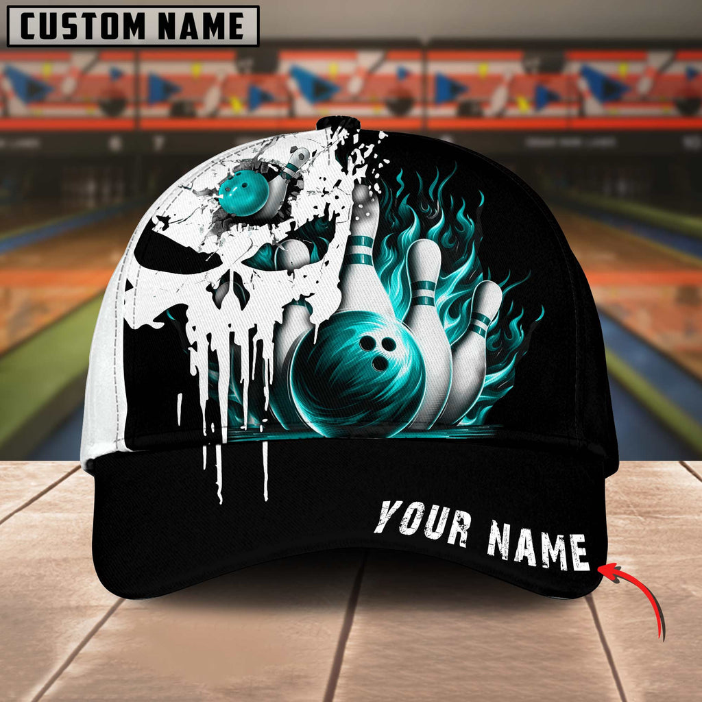 BlueJoses Bowling Punished Skull Flame Multicolor Personalized Name Cap