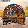 BlueJose Hagre Zumjyre Deer Hunting American Flag Multicolor Personalized Name 3D Cap