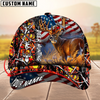 BlueJose Hagre Zumjyre Deer Hunting American Flag Multicolor Personalized Name 3D Cap