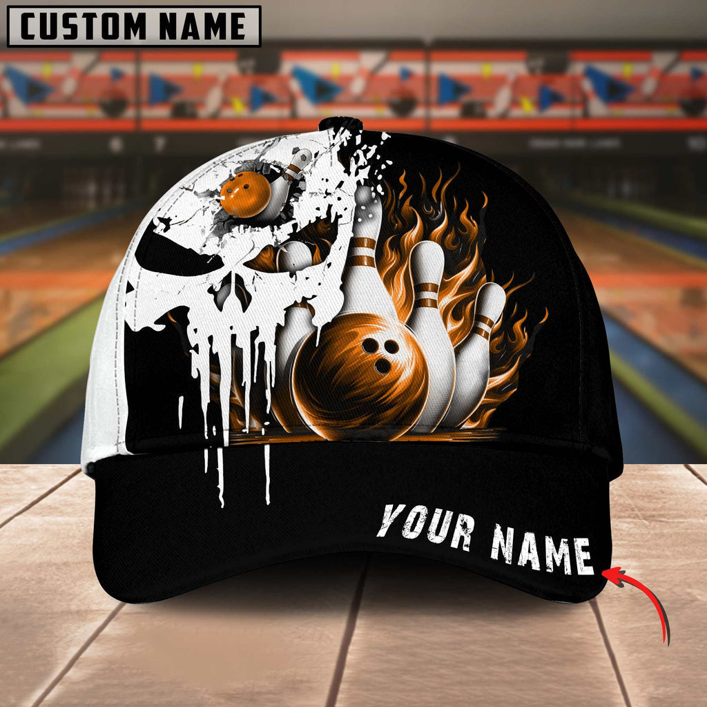 BlueJoses Bowling Punished Skull Flame Multicolor Personalized Name Cap