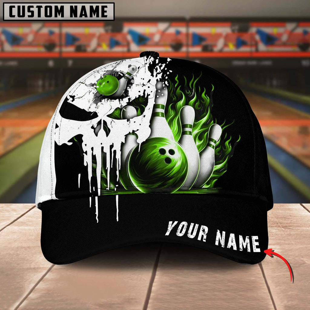 BlueJoses Bowling Punished Skull Flame Multicolor Personalized Name Cap