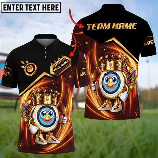 BlueJoses Archery Crown Golden Customized Name 3D Shirt (4 Colors)