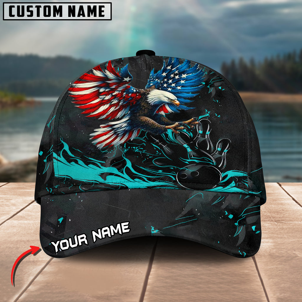 BlueJoses Bowling Almighty American Eagle Multicolor Personalized Name Cap