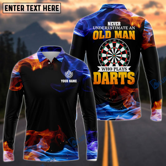 BlueJose Never Underestimate An Old Man Who Play Darts Personalized Name Shirt