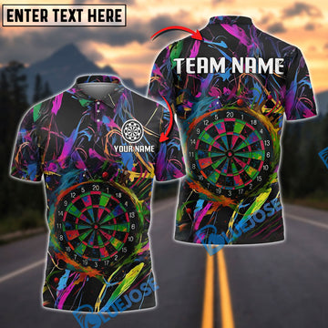 BlueJose Darts Splash Dart Zone Personalized Name, Team Name Shirt
