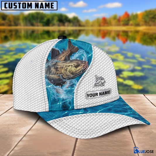 BlueJose Custom Name Catfish Fishing Blue Water Cap