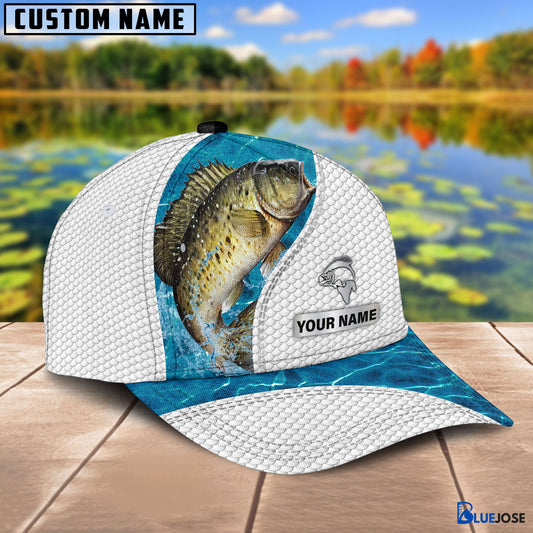 BlueJose Custom Name Crappie Fishing Blue Water Cap