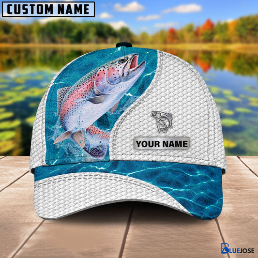 BlueJose Custom Name Trout Fishing Blue Water Cap