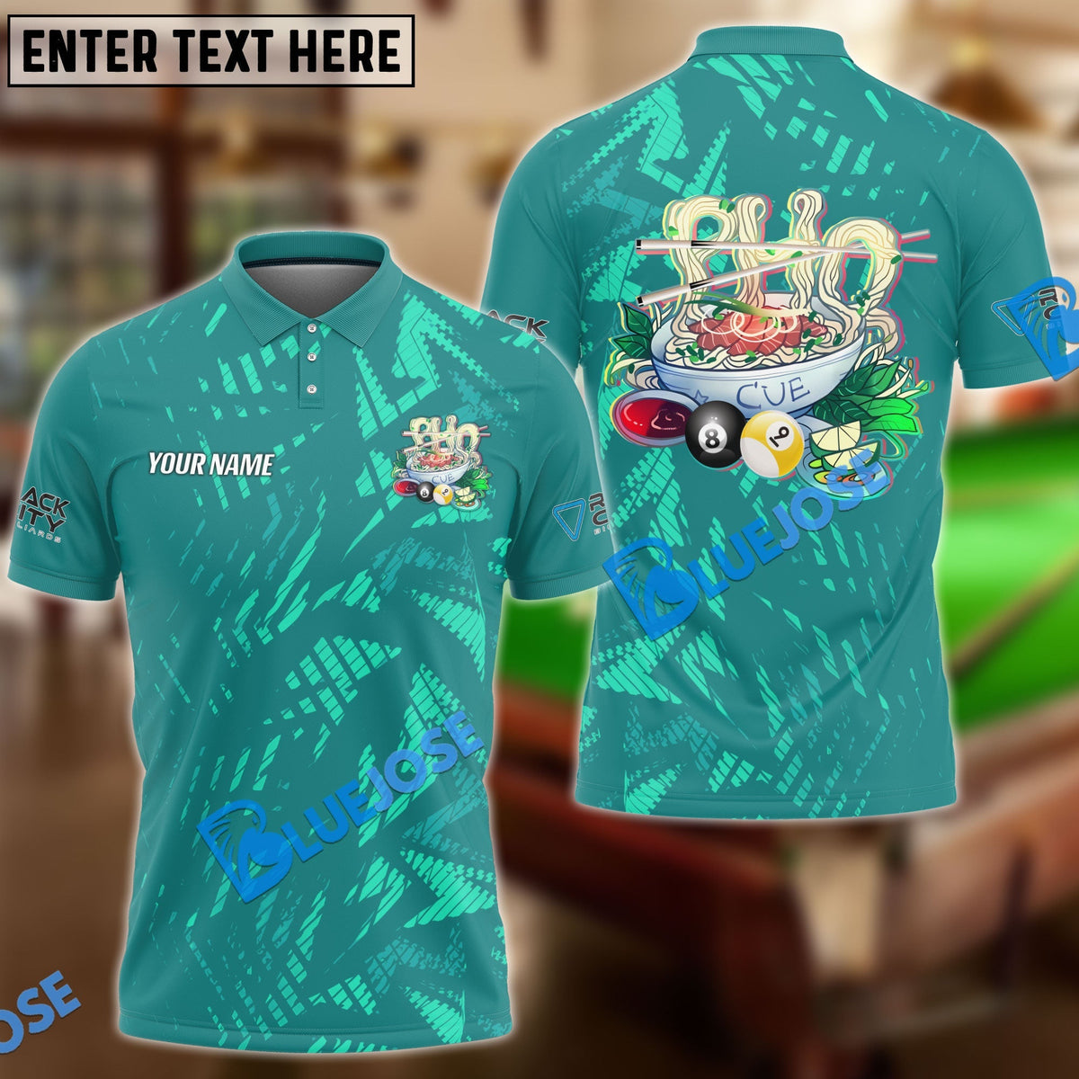 BlueJose Billiard Ball 8 &amp; 9 Pho Cue Personalized Name Unisex Shirt