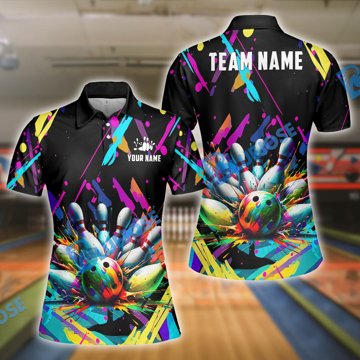 BlueJose Bowling Graffiti Splash Paint Personalized Shirt